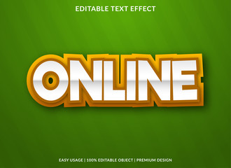 Poster - online text effect template with bold font style use for brand label and logotype sticker