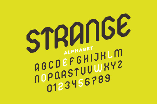 Very strange font, alphabet letters and numbers