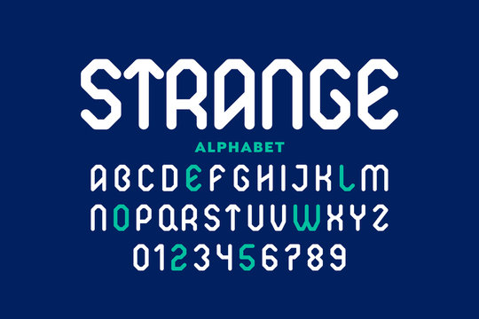 Very strange font, alphabet letters and numbers