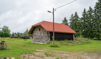 Poster - old house in estonian village