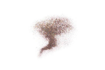 the small pieces of pencil leads top view isolated