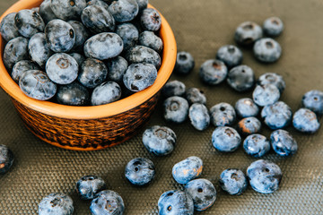 Sticker - fresh blueberries in a plate with a slide