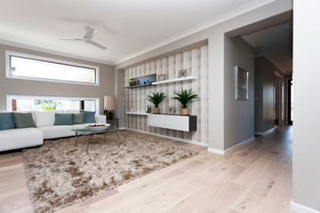 Interior view of a living room in new luxury home