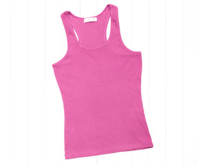 Wall Mural - Hot pink tank top on a white background