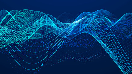 Aufkleber - Digital technology background. Network connection. Futuristic background for presentation design. 3d