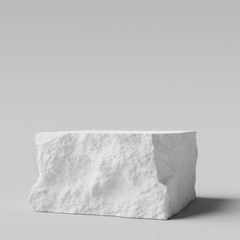 Poster - Background for cosmetic product branding, identity and packaging showcase. White stone podium. 3d rendering