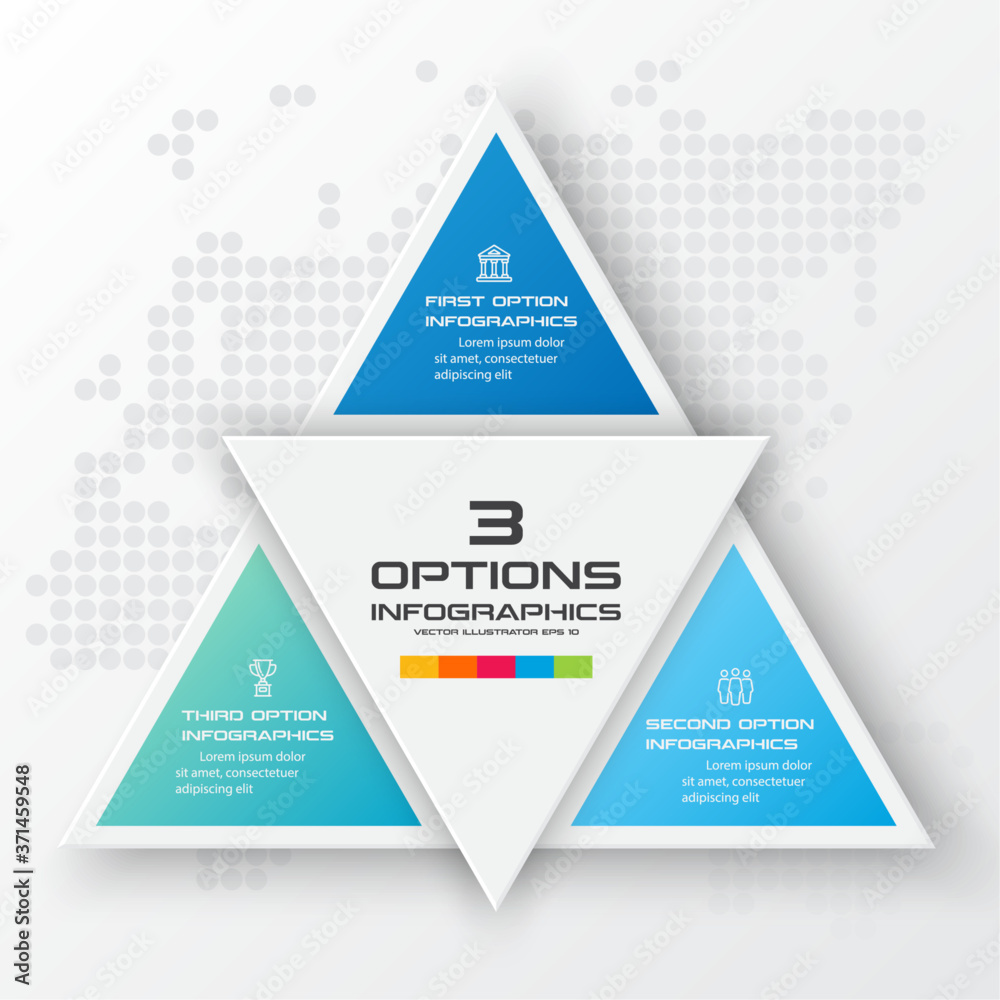 Business concept design with triangle and 3 options,Infographic ...