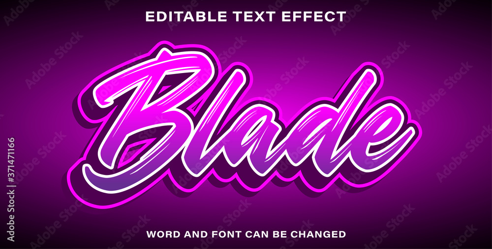 Text effect style blade Stock Vector | Adobe Stock