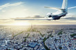 commercial airplane arrives at paris