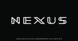 © ZeaLab - NEXUS, outlined futuristic minimal alphabet. display font vector typeset