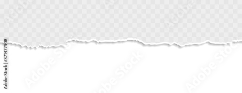Fotomural ripped torn paper banner in white color
