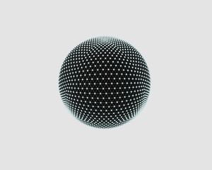 an black atomic array ball with small white balls