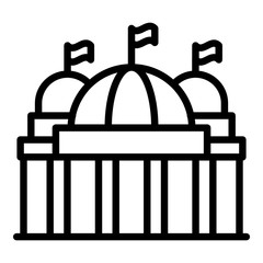 Poster - Government building icon. Outline government building vector icon for web design isolated on white background