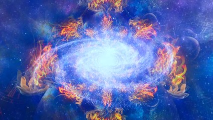 eternal fire in center of the universe. high quality fullhd footage