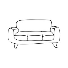 Wall Mural - Doodle sofa icon in vector. Sofa hand drawn icon in vector. Illustration doodle sofa in vector