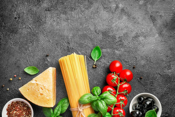 Wall Mural - Food ingredients for italian pasta