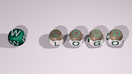 w logo text of cubic individual letters - 3D illustration for background and design