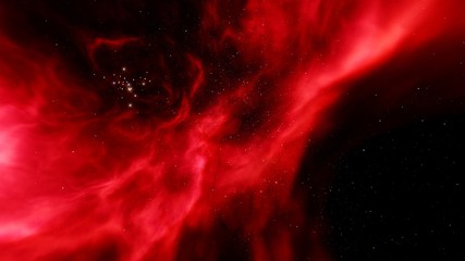 Wall Mural - red nebula, red galaxy background, red space, abstract red background 3d render