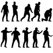 © Arrows - Silhouette Group of People Standing on White Background