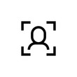 material scan reader recognition biometric face icon which designed simple, uncomplicated and minimal to deliver information clearly. Isolated flat, resizable vector