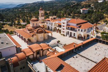 Wall Mural - Holy Monastery of Saints Rafael, Nicholas and Irene in the village of Spili in Rethymno regional unit, Crete, Greece