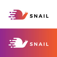 Fast Snail Logo. Icon Vector.
