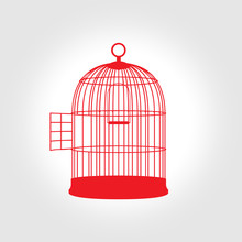 Bird Cage Icon. Flat Vector Illustration Isolated