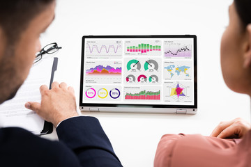 Poster - KPI Data Business Dashboard On Laptop