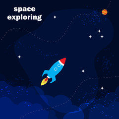 Wall Mural - spaceship launch to outer space