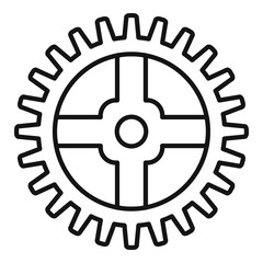 Wall Mural - Watch cog wheel piece icon. Outline watch cog wheel piece vector icon for web design isolated on white background