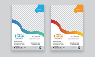 travel agency flyer or poster design, creative template, banner or flyer design for tour and travel 