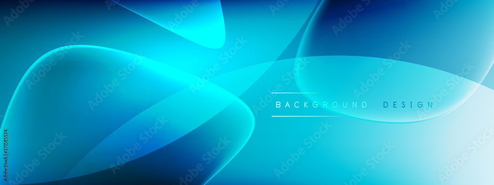 Vector abstract background - liquid bubble shapes on fluid gradient with shadows and light effects. Shiny design template for text