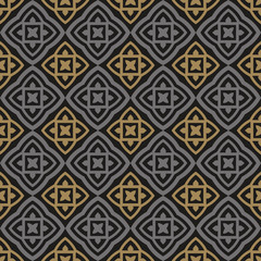Wall Mural - Abstract background pattern. Black, gray and gold colors. Wallpaper texture with geometric pattern for your design. Vector background image