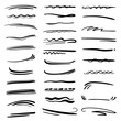 © Ольга Фурманюк - Set of handmade lines, brush lines, underlines. Hand-drawn collection of doodle style various shapes. Art Lines. Isolated on white. Vector illustration