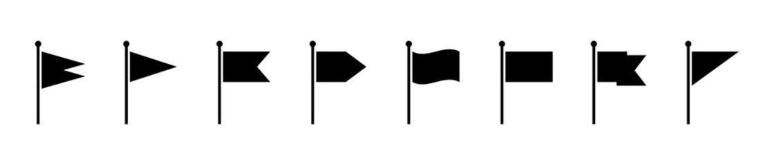 Poster - different flag icon set. flag silhouette isolated on a white background. vector illustration.