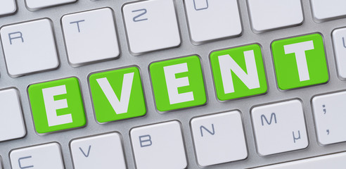 Wall Mural - a computer keyboard with the word event