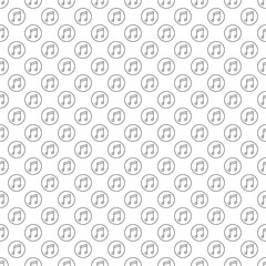 Aufkleber - Musical Note in Circle seamless pattern - vector Music background made with round line icon
