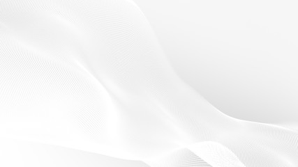 Wall Mural - Dot white gray wave light technology texture background. Abstract big data digital concept. 3d rendering.