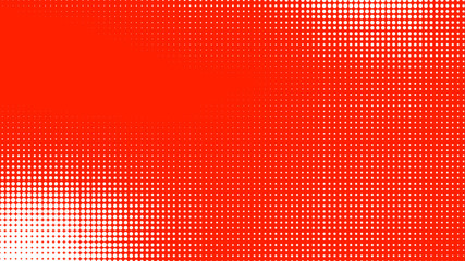 Poster - Dots halftone red white color pattern gradient texture with technology digital background. Dots pop art comics style.