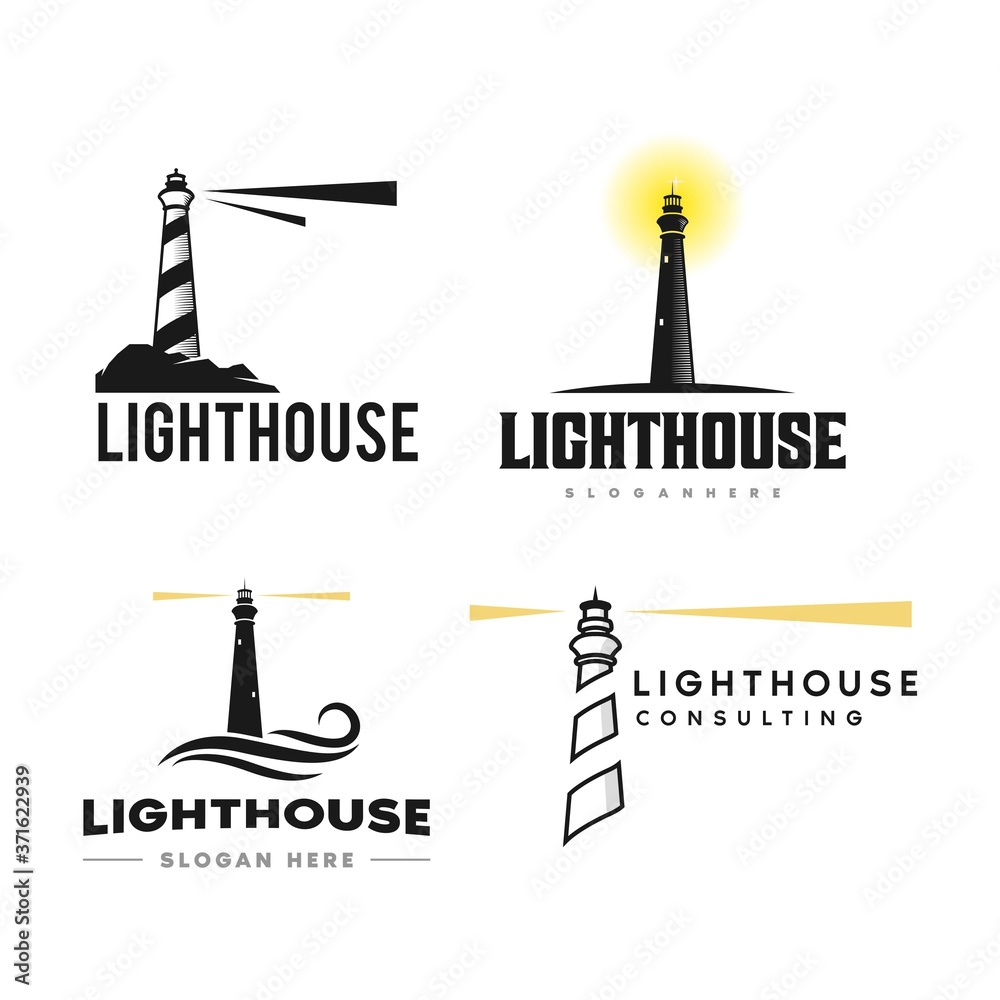 lighthouse logo, icon and template Stock Vector | Adobe Stock