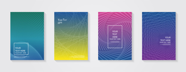 Poster - Minimal modern cover design. Dynamic colorful gradients. Future geometric patterns. Blue, pink, yellow, green, orange, purple placard poster template.