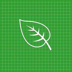 Wall Mural - Green banner with leaf icon