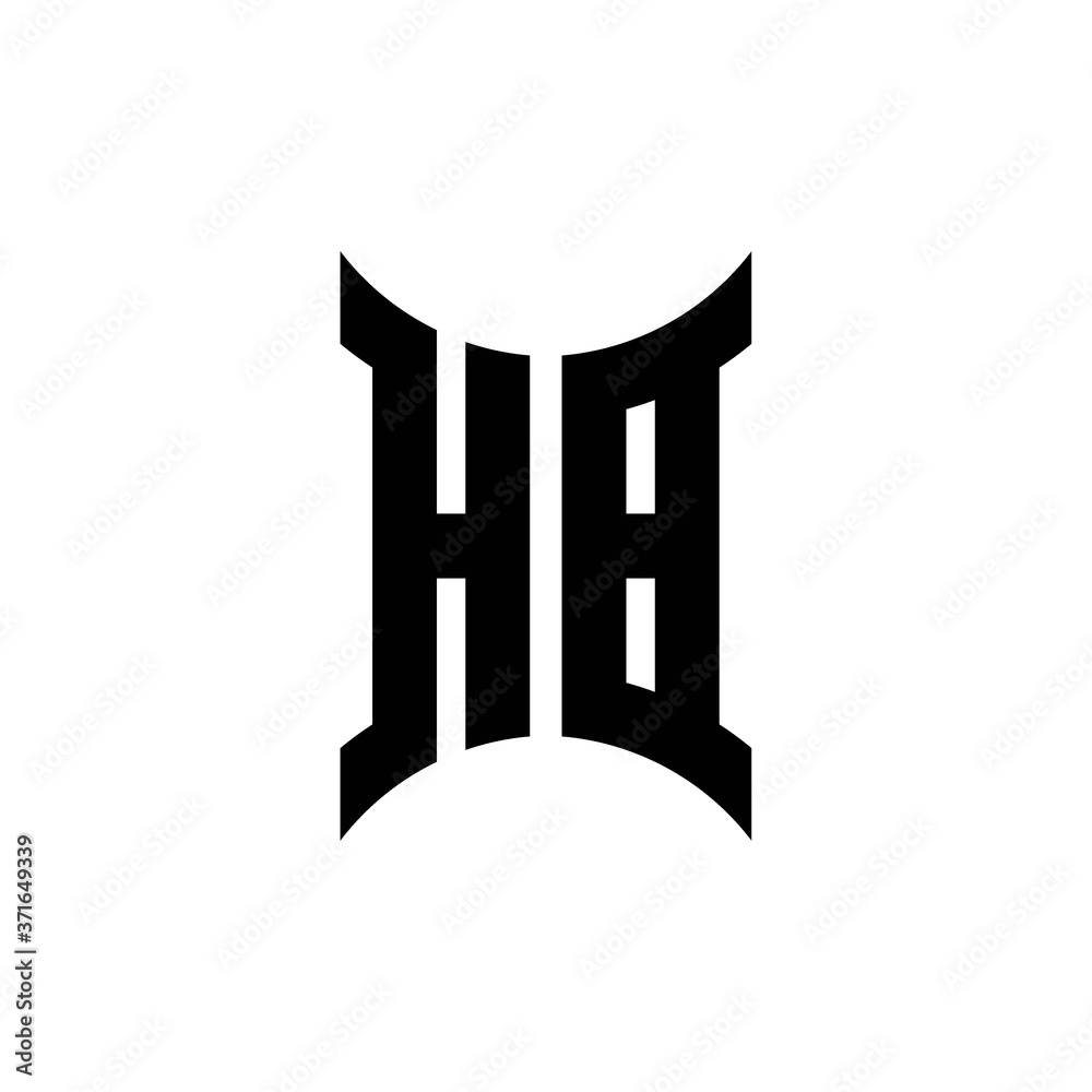 HB monogram logo with curved side Stock Vector | Adobe Stock