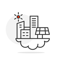 Smart city concept 2 line icon illustration vector symbol