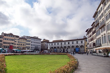 The Piazza di Santa Maria Novella is a popular gathering spot in the city and is fronted on the north side by the picturesque basilica of the same name.