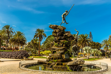 A view across the Doramas Park in Las Palmas, Gran Canaria on a sunny day