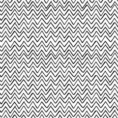 Fototapete - Seamless hand drawn zig zag pattern