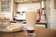 perfect cafe latte with biscotti