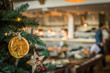 Rustic Restaurant hospitality christmas tree rustic burnt orange scandinavian decorations festive