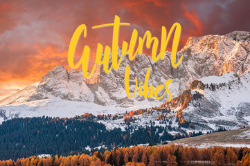 Wall Mural - autumn morning in mountain